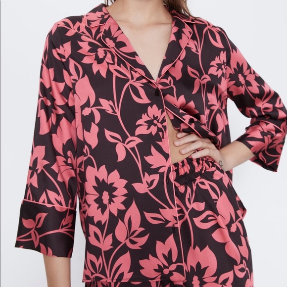 ZARA BNWT Pajama Style Lounge Wear 2pc Coord Set - Picture 4 of 13